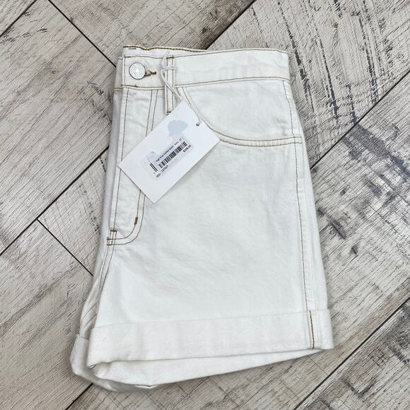 Frame High Rise Cuffed Shorts Ecru Style #HRCS728 Size 27 - Picture 10 of 10
